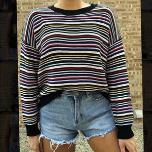 Bulky knit colorful sweater!